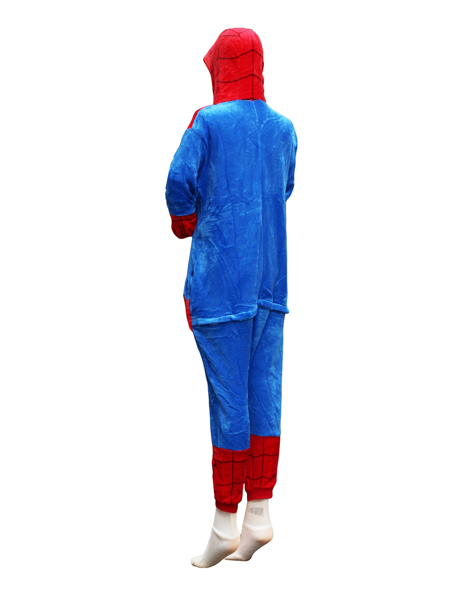 Foto 4 pulgar | Pijama Mameluco de Polar Spiderman Rojo para Mujer