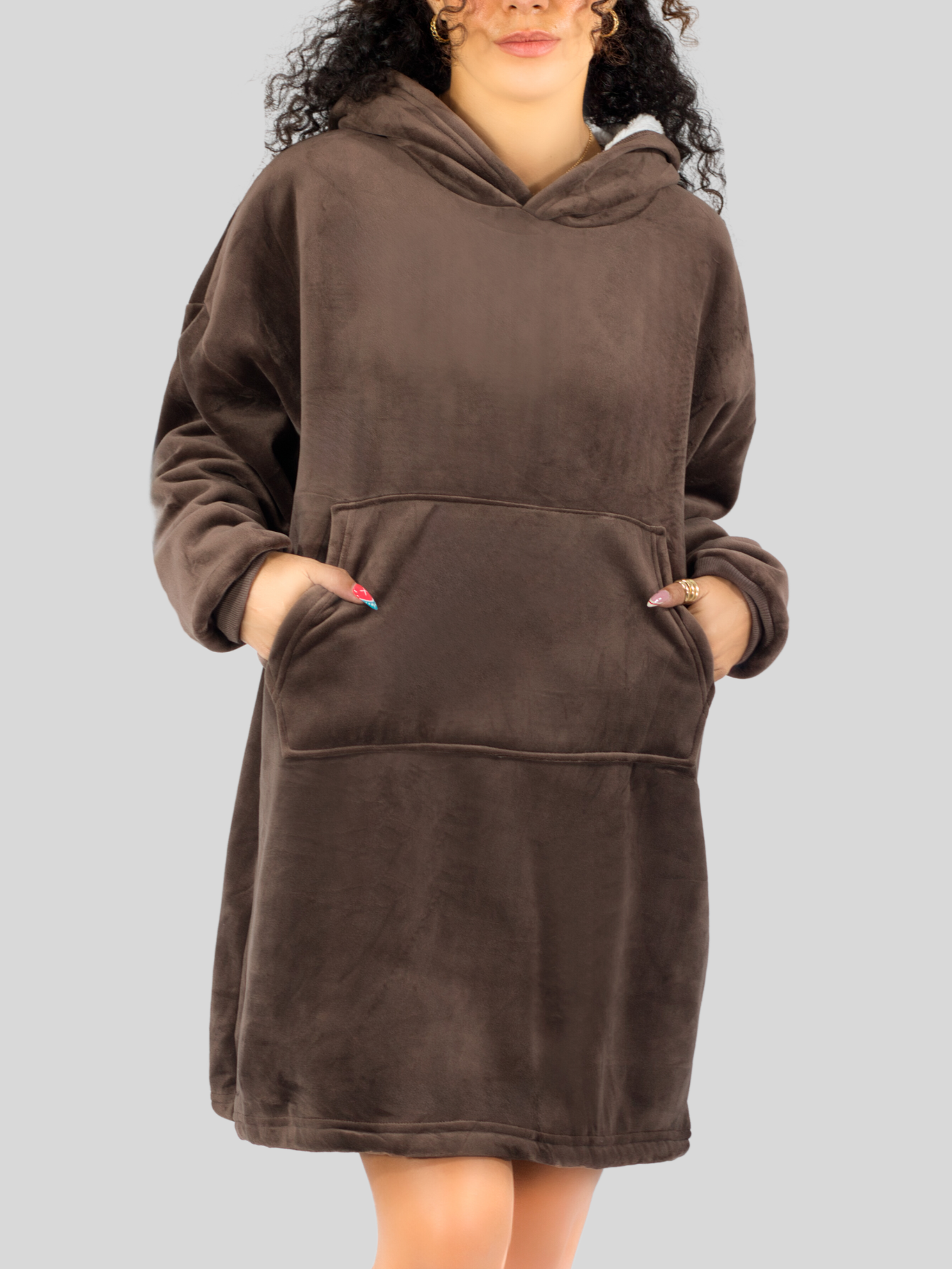 Foto 4 | Set De 2 Camisones Para Dormir Mujer Pijama Aborregada Batas Dama Pij-087-px2 Variedad De Colores Blusón Maxi Sudadera
