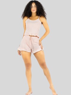 Foto 4 | Ropa Para Dormir Mujer Verano Short + Blusa Fresca Pij-092 Coral Pijama Fresca