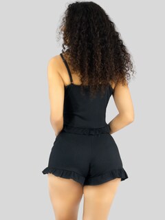 Foto 6 | Ropa Para Dormir Mujer Verano Short + Blusa Fresca Pij-092 Negro Pijama Fresca