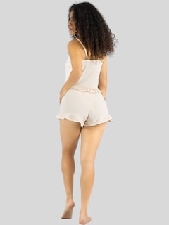 Foto 3 | Ropa Para Dormir Mujer Verano Short + Blusa Fresca Pij-092 Beige Pijama Fresca