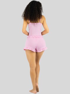 Foto 3 | Ropa Para Dormir Mujer Verano Short + Blusa Fresca Pij-092 Rosa Pijama Fresca