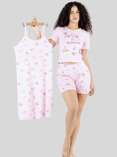 Foto 2 | Set Pijama 3 Piezas Mujer Verano Pij-096 D9 Bata Top Y Short