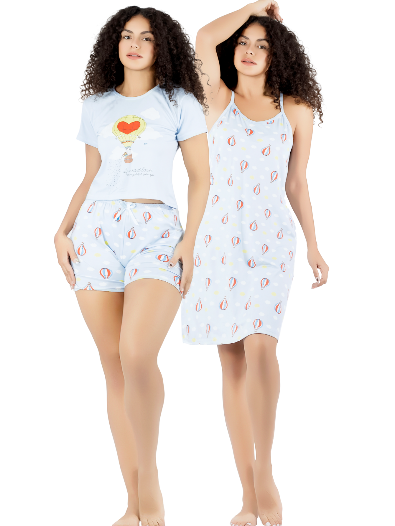 Foto 2 pulgar | Set Pijama 3 Piezas Mujer Verano Pij-096 D1 Bata Top Y Short