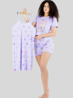 Foto 2 | Set Pijama 3 Piezas Mujer Verano Pij-096 D5 Bata Top Y Short