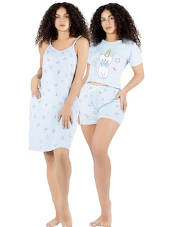 Foto 1 | Set Pijama 3 Piezas Mujer Verano Pij-096 D8 Bata Top Y Short