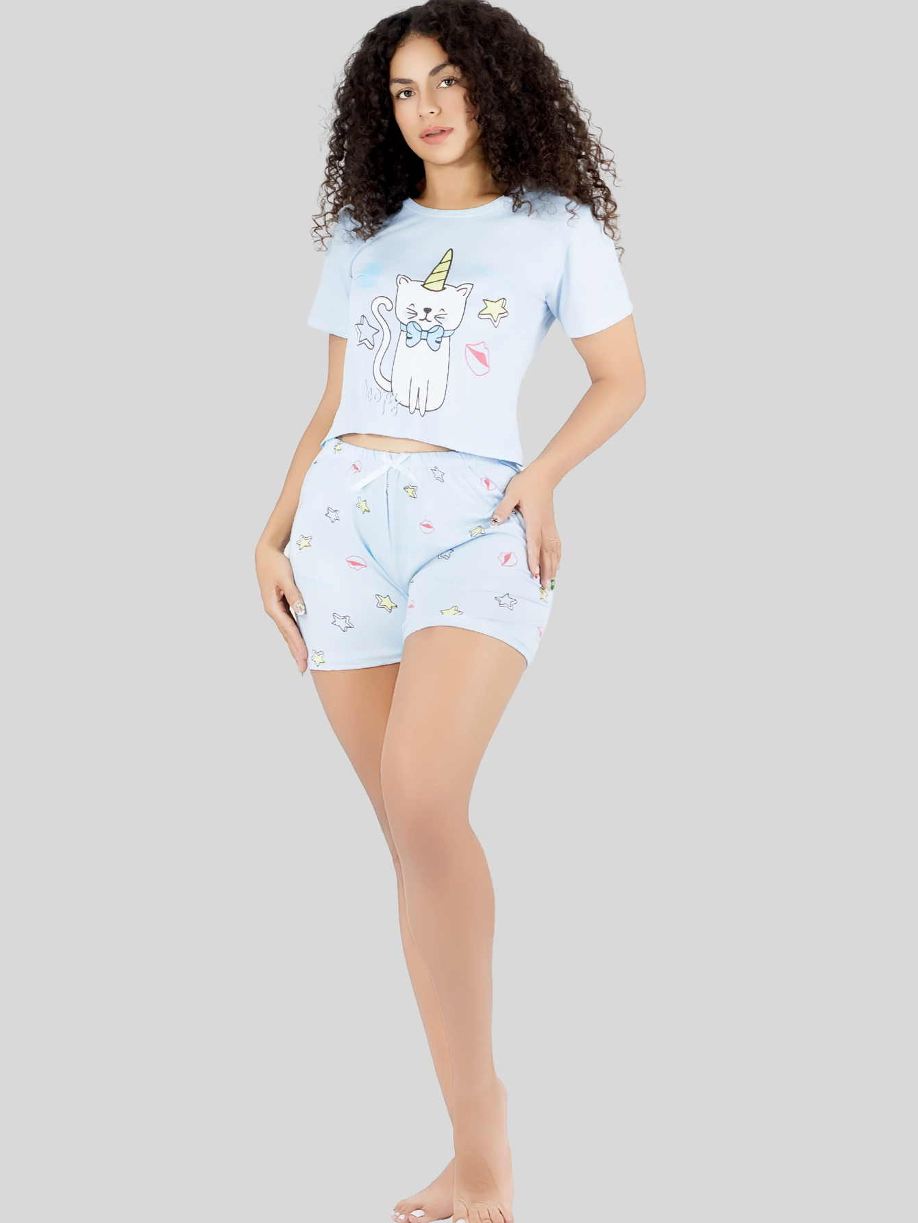 Foto 5 pulgar | Set Pijama 3 Piezas Mujer Verano Pij-096 D8 Bata Top Y Short