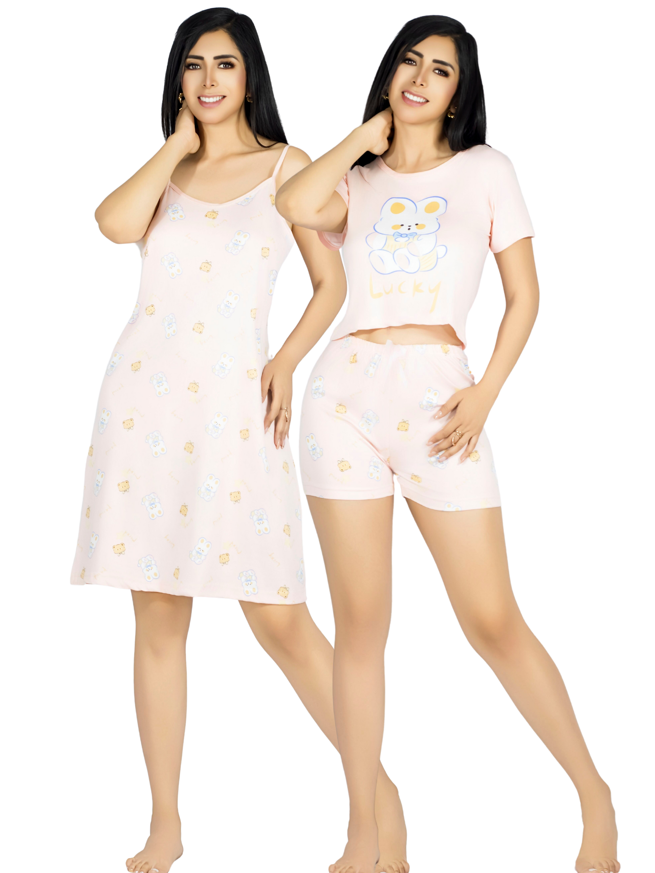 Foto 2 pulgar | Set Pijama 3 Piezas Mujer Verano Pij-096 D10 Bata Top Y Short