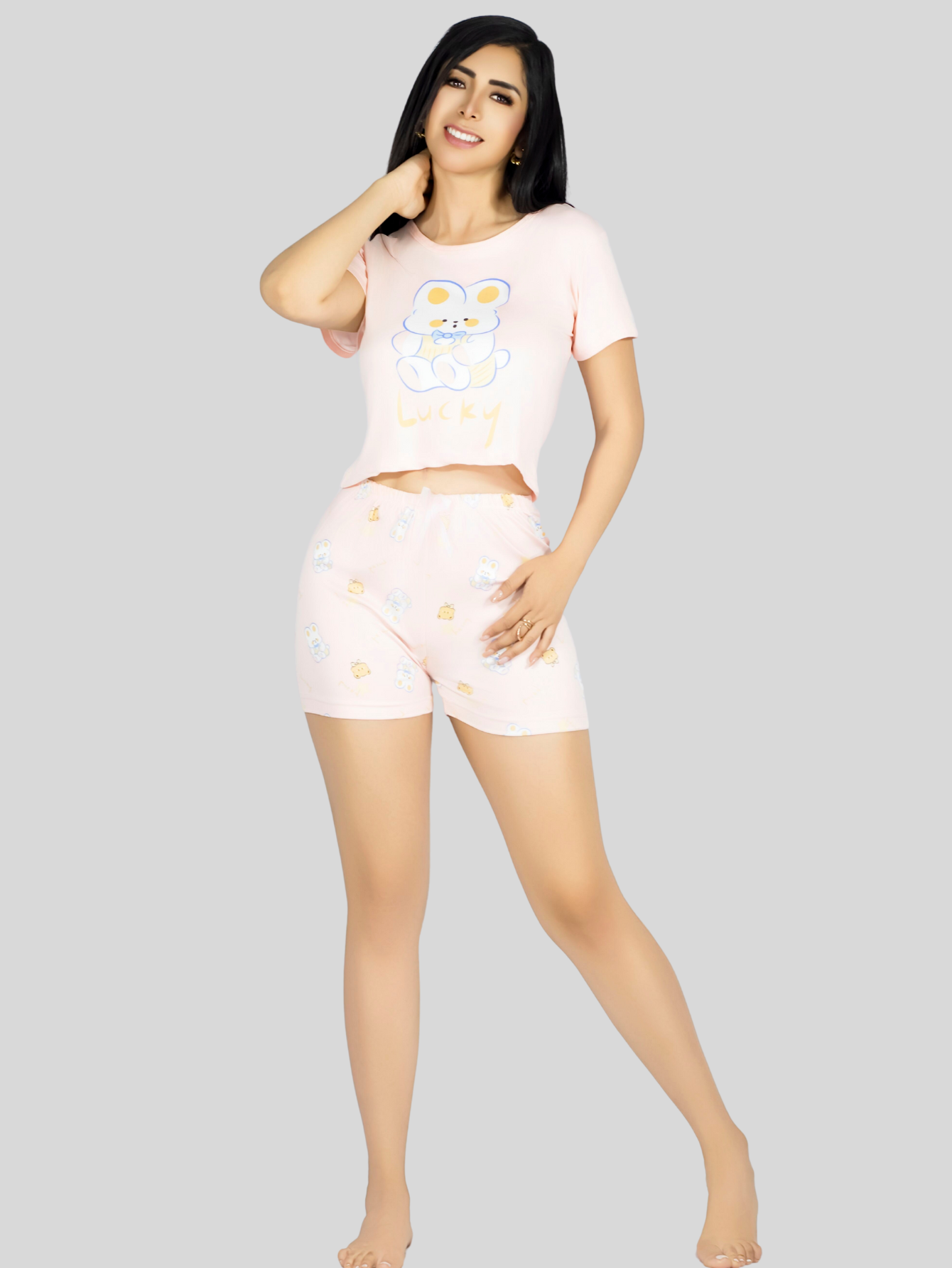 Foto 5 pulgar | Set Pijama 3 Piezas Mujer Verano Pij-096 D10 Bata Top Y Short