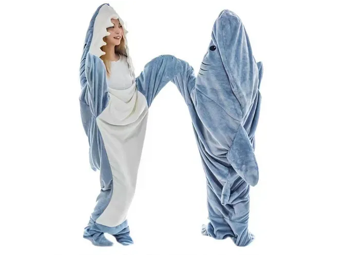 Xtellar Manta-pijama Con Capucha De Tiburón, Ideal Para Adultos Y Niños