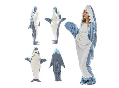 Foto 3 | Xtellar Manta-pijama Con Capucha De Tiburón, Ideal Para Adultos Y Niños