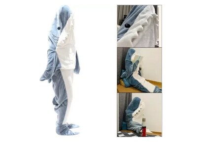 Foto 4 | Xtellar Manta-pijama Con Capucha De Tiburón, Ideal Para Adultos Y Niños