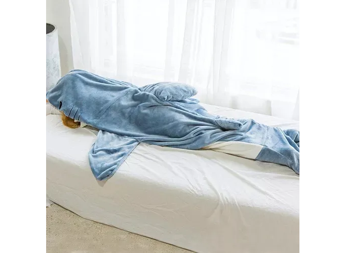 Foto 6 pulgar | Xtellar Manta-pijama Con Capucha De Tiburón, Ideal Para Adultos Y Niños