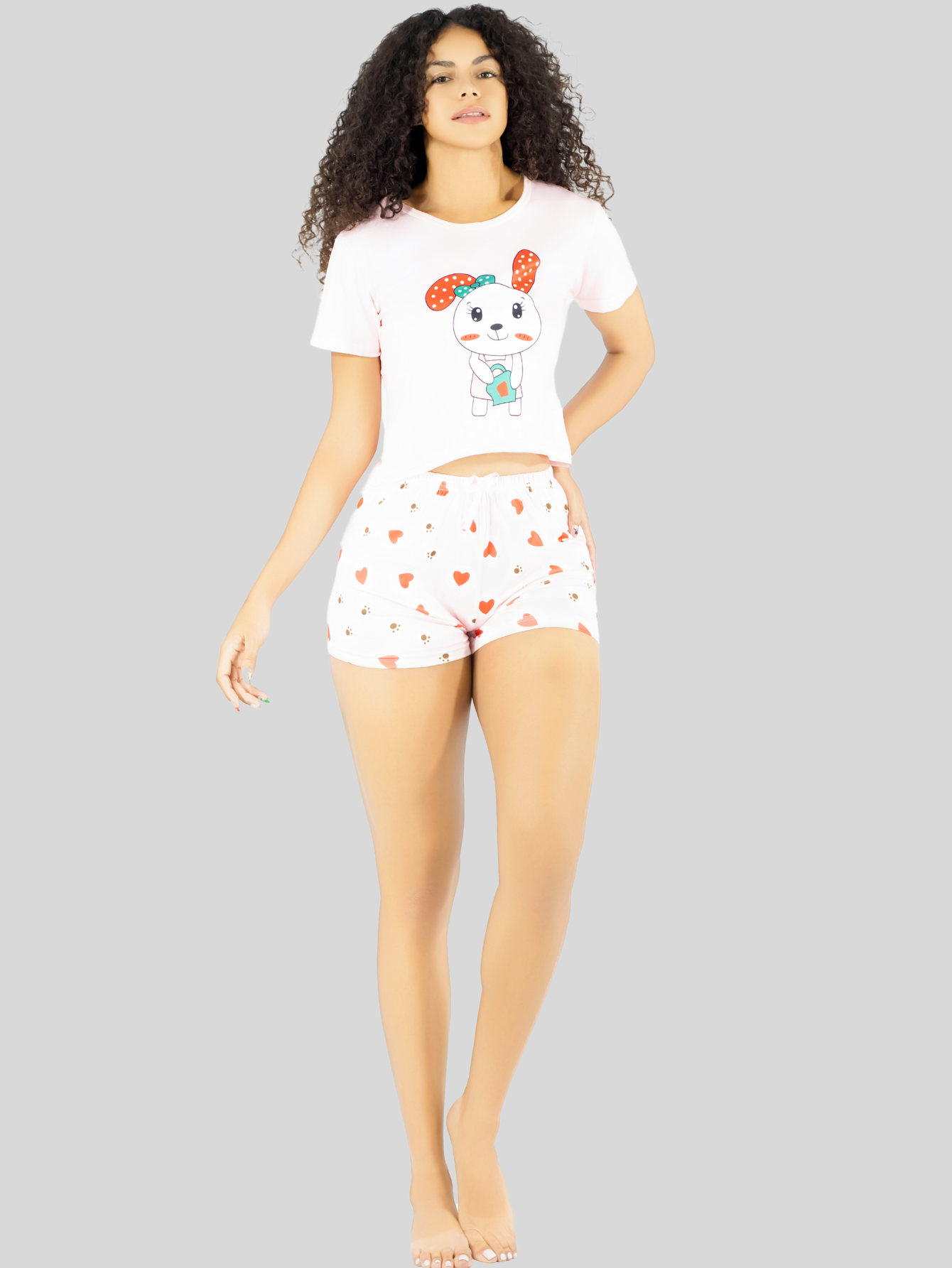 Foto 5 pulgar | Pijama 3 Piezas Mujer Short Blusa Playera Pij-094 Diseño 7 Suave Cómoda Relax
