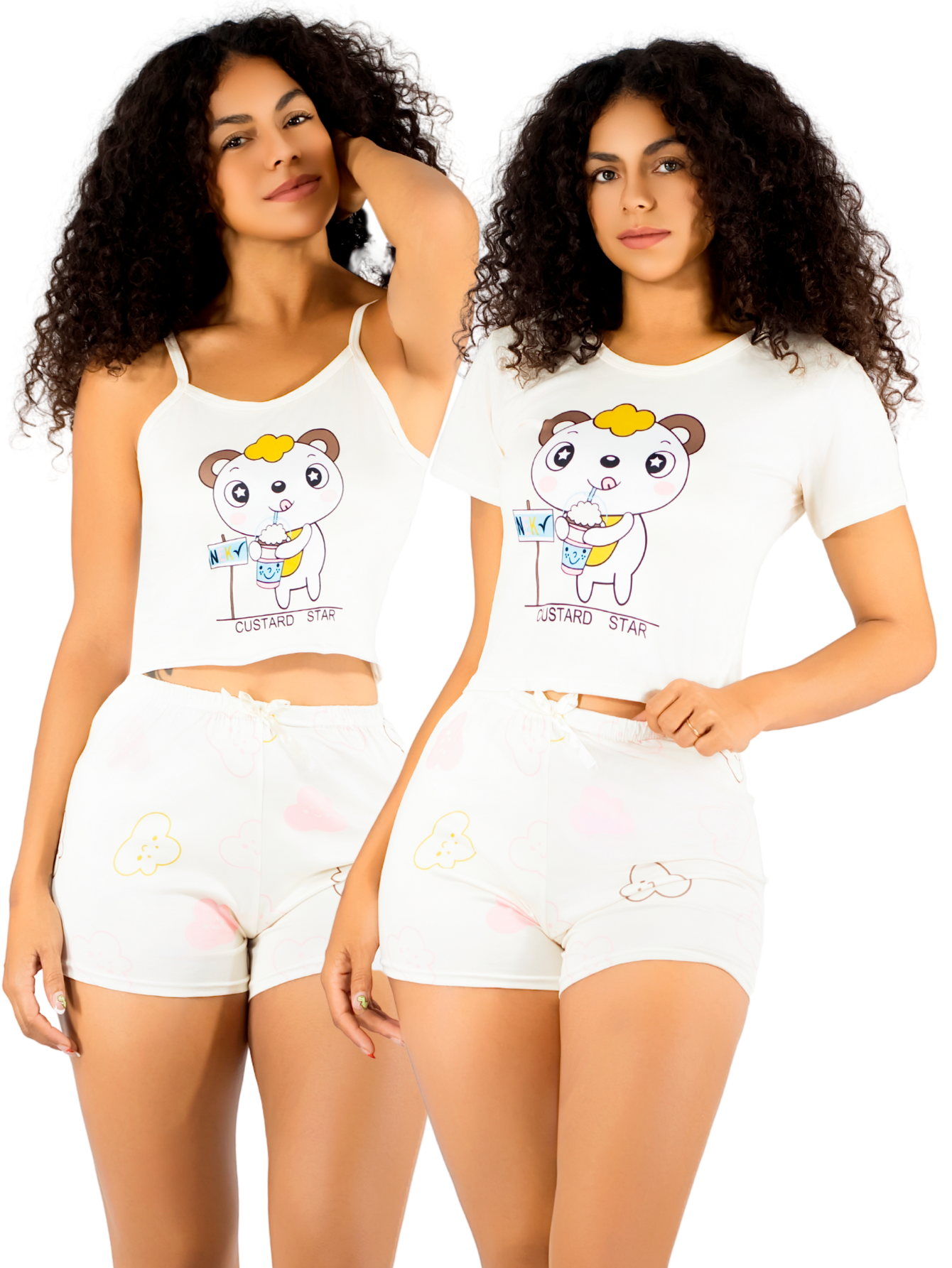 Foto 2 pulgar | Pijama 3 Piezas Mujer Short Blusa Playera Pij-094 Diseño 5 Suave Cómoda Relax