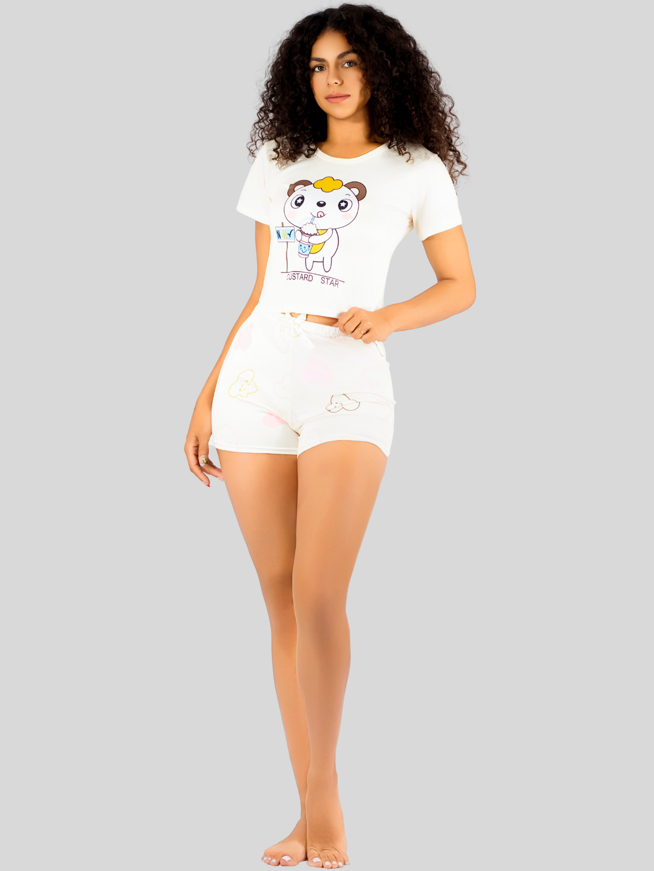 Foto 4 | Pijama 3 Piezas Mujer Short Blusa Playera Pij-094 Diseño 5 Suave Cómoda Relax