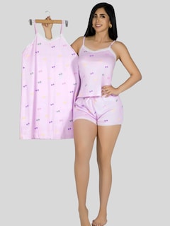 Foto 2 | Set Pijama 3 Piezas Mujer Verano Pij-095 D4 Bata Top Y Short