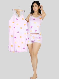 Foto 2 | Set Pijama 3 Piezas Mujer Verano Pij-095 D5 Bata Top Y Short
