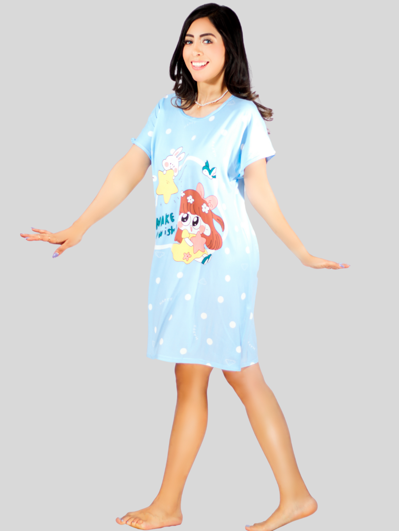 Foto 3 pulgar | Camisón de Dormir Azul para Mujer