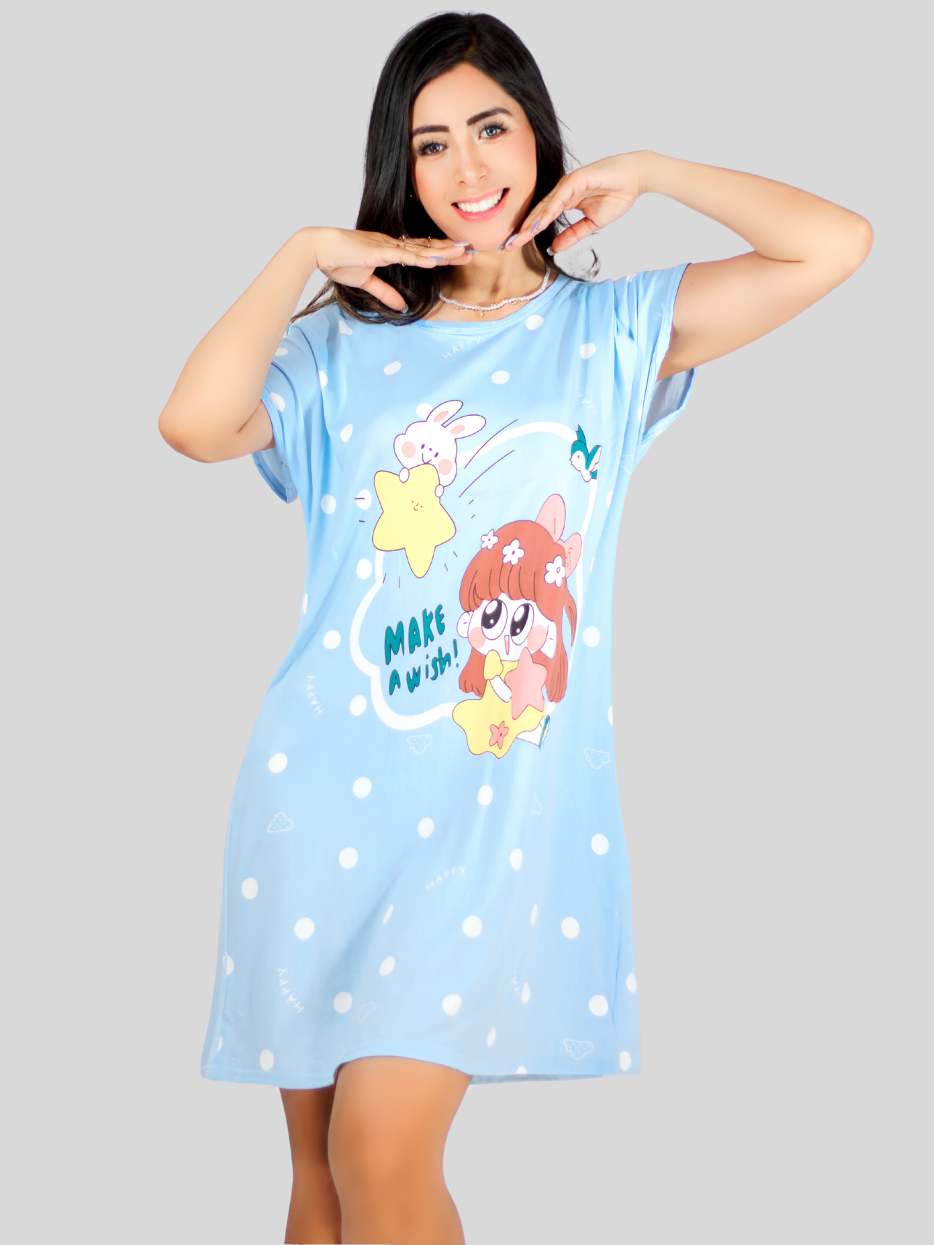 Foto 4 pulgar | Camisón de Dormir Azul para Mujer