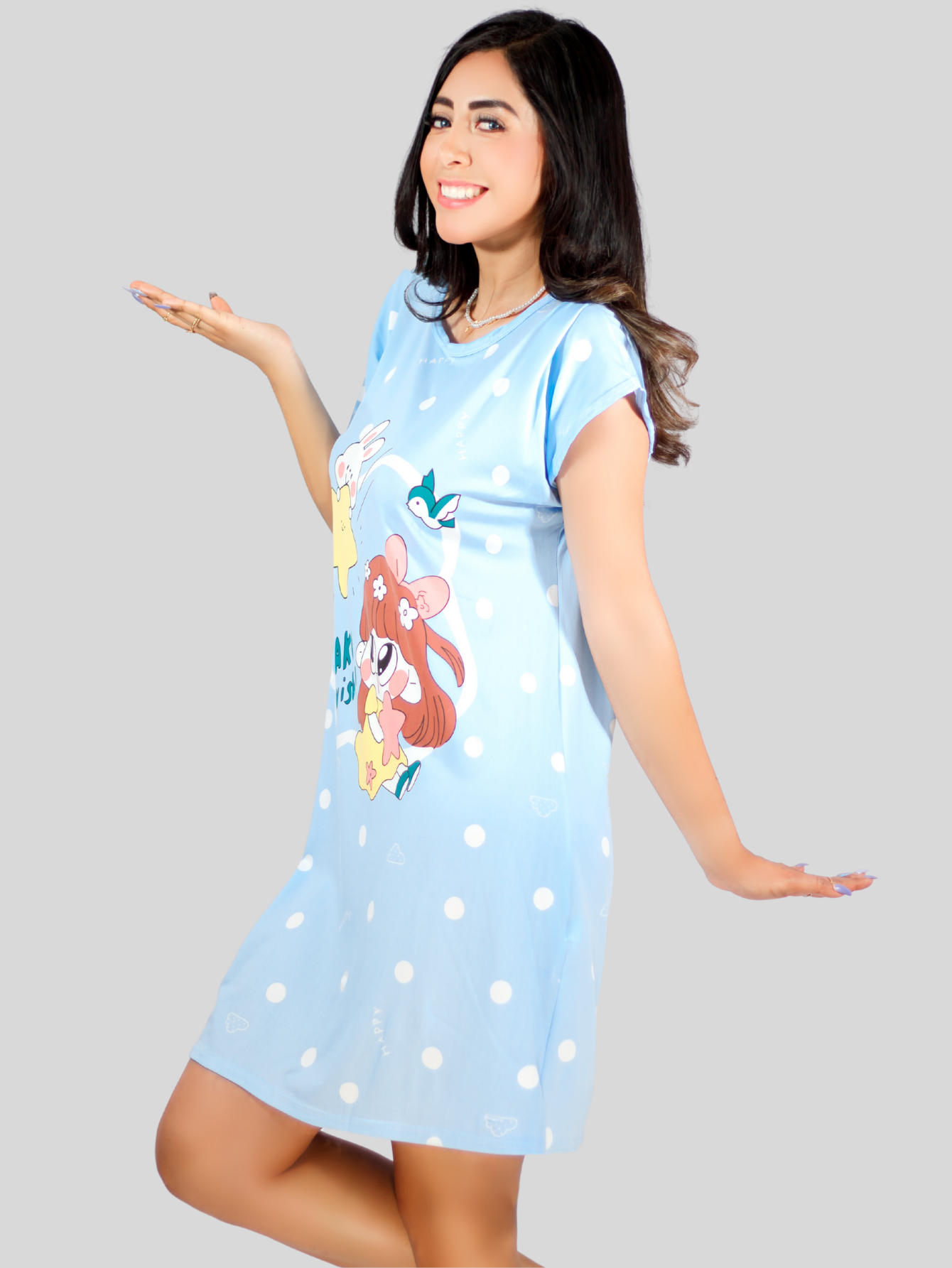 Foto 5 pulgar | Camisón de Dormir Azul para Mujer
