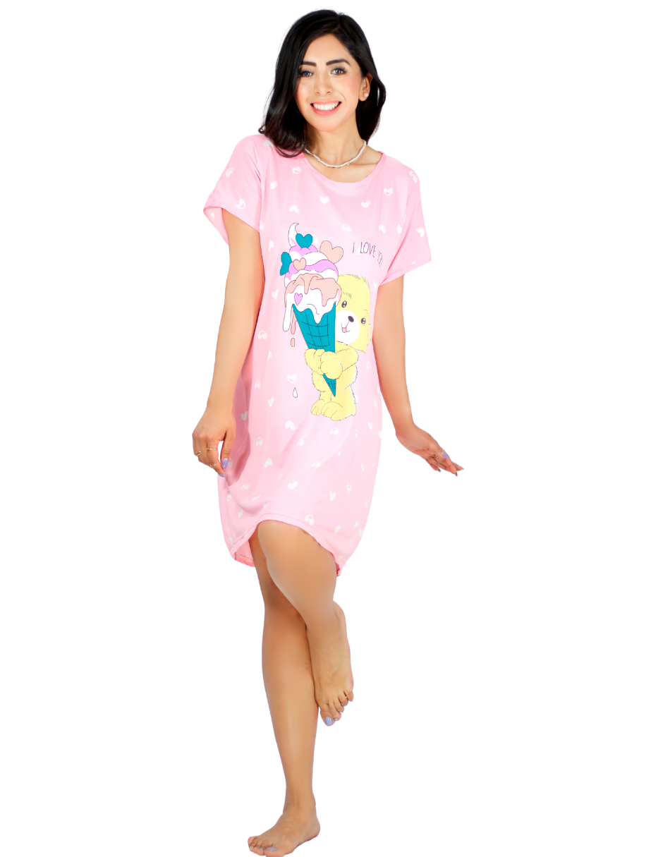 Foto 2 pulgar | Camisón de Dormir Rosa para Mujer