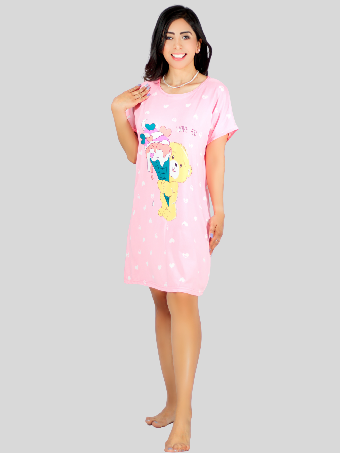Foto 3 pulgar | Camisón de Dormir Rosa para Mujer