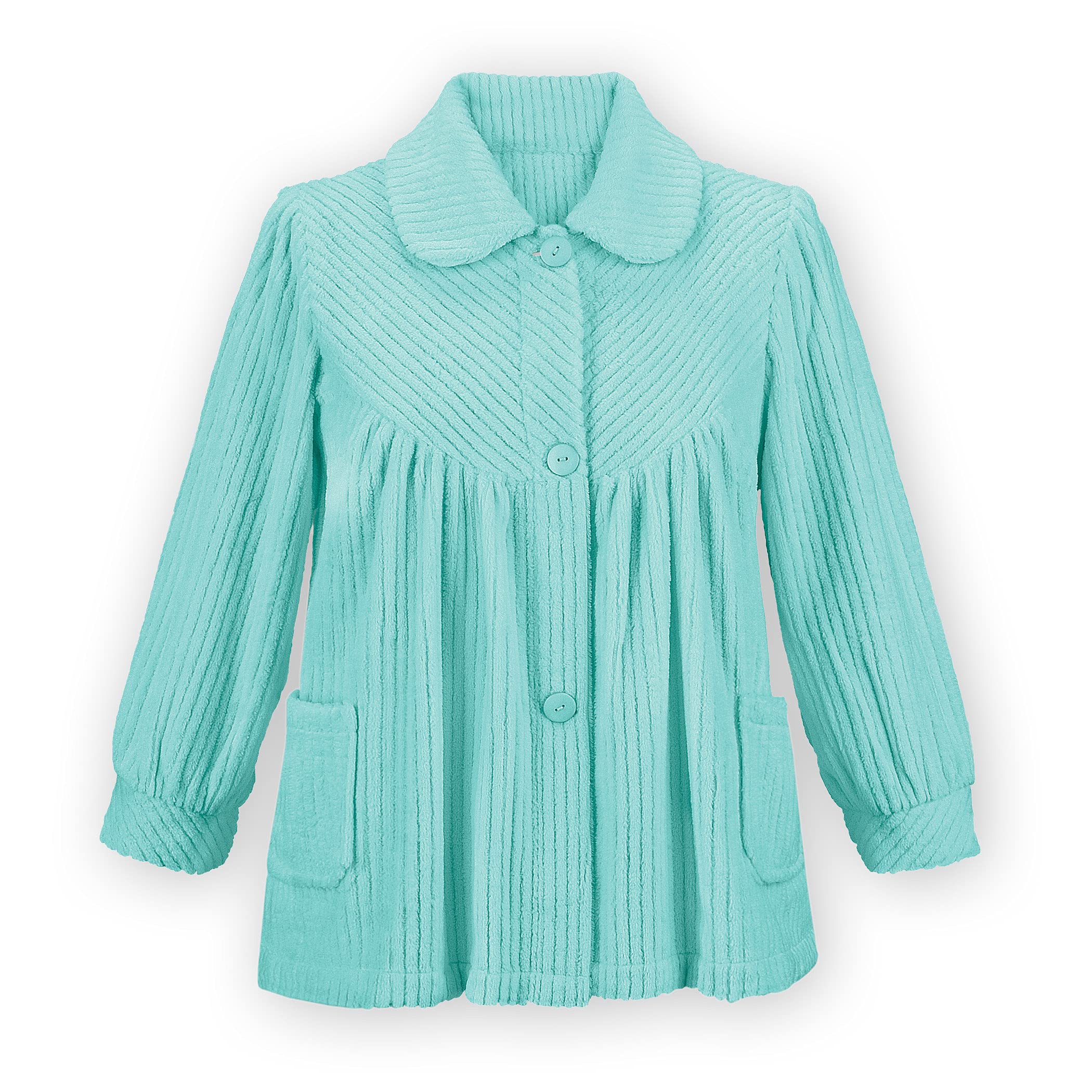 Foto 3 pulgar | Camisa de Noche Collections Etc Forro Polar Suave con Botones para Mujer - Venta Internacional