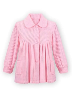 Foto 3 | Camisola de Noche Forro Polar Suave con Botones Rosa - Venta Internacional