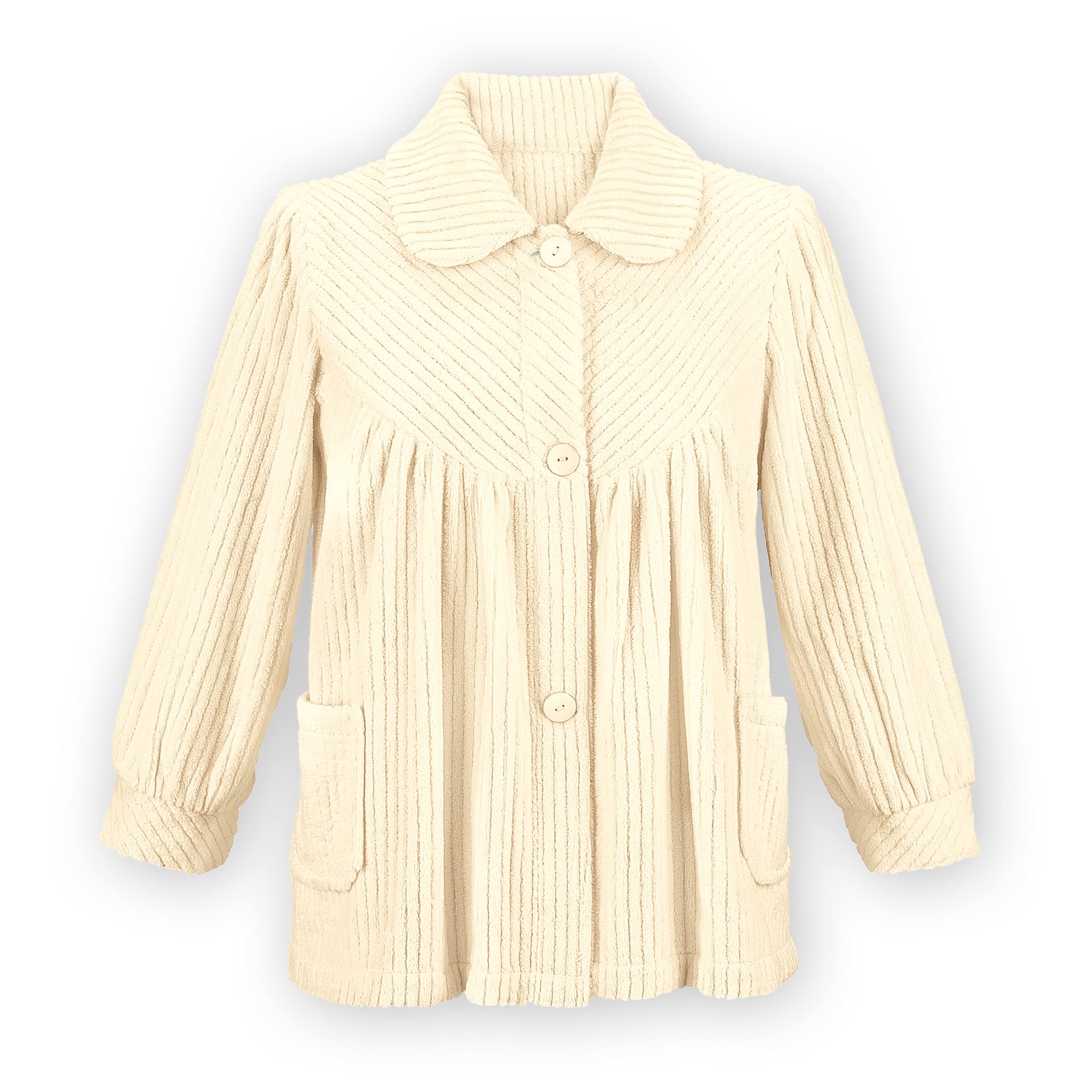 Foto 2 | Camisa de Noche Forro Polar Suave con Botones para Mujer - Venta Internacional