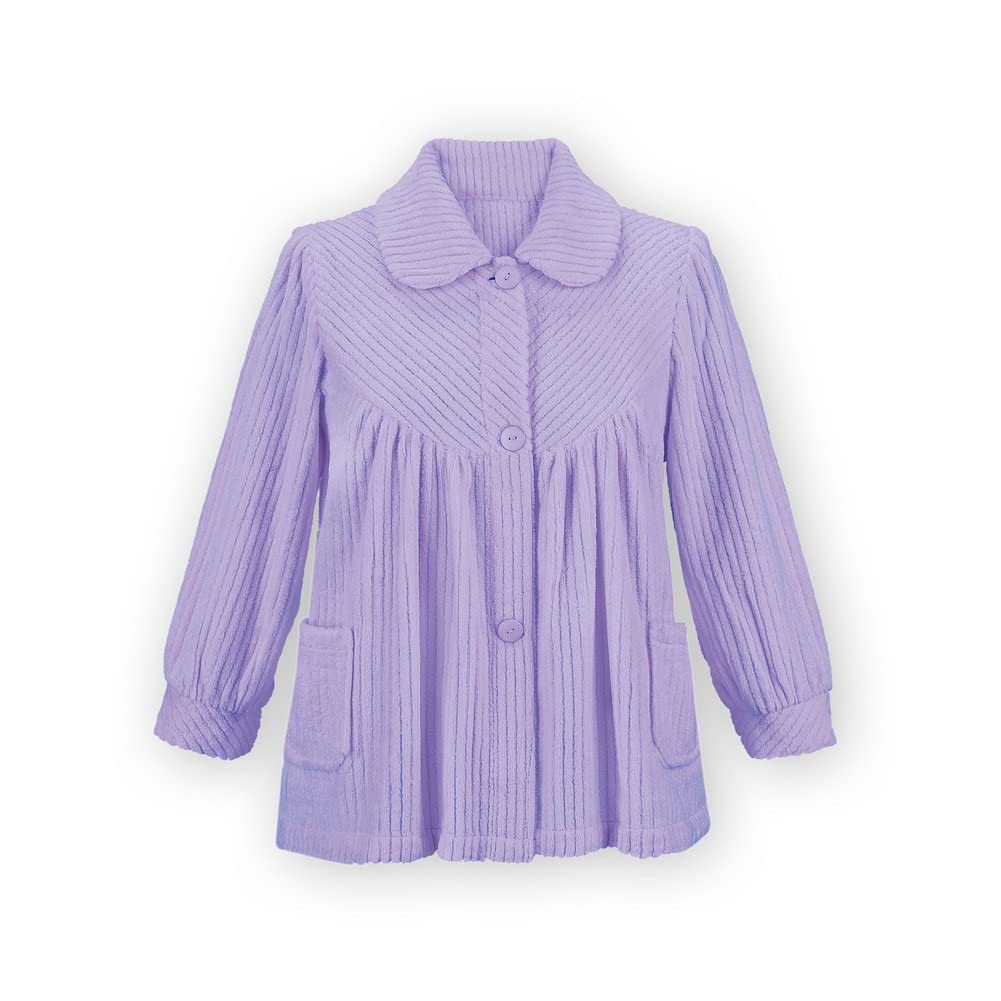 Foto 2 pulgar | Camisones Collections Etc. Forro Polar Suave con Botones Lavanda - Venta Internacional