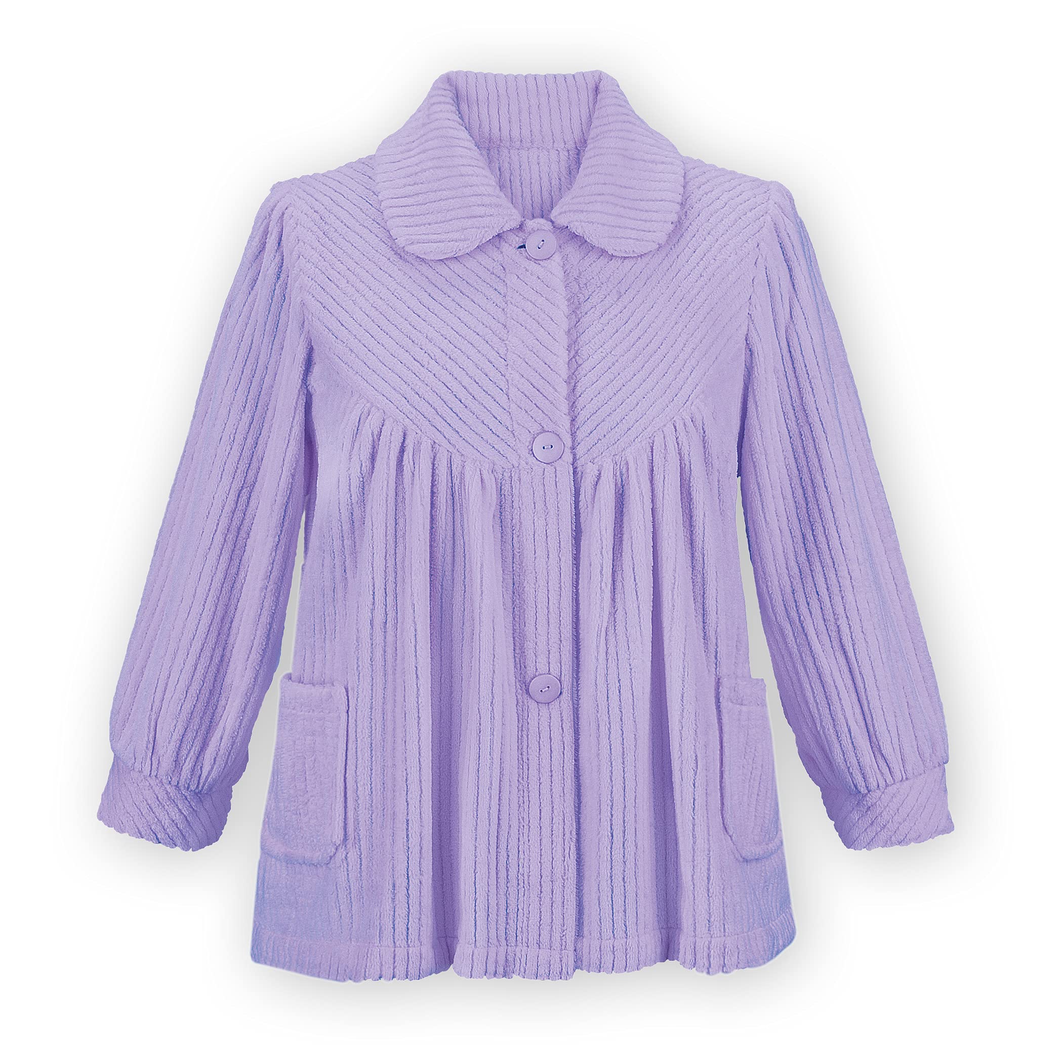 Foto 3 pulgar | Camisones Collections Etc. Forro Polar Suave con Botones Lavanda - Venta Internacional