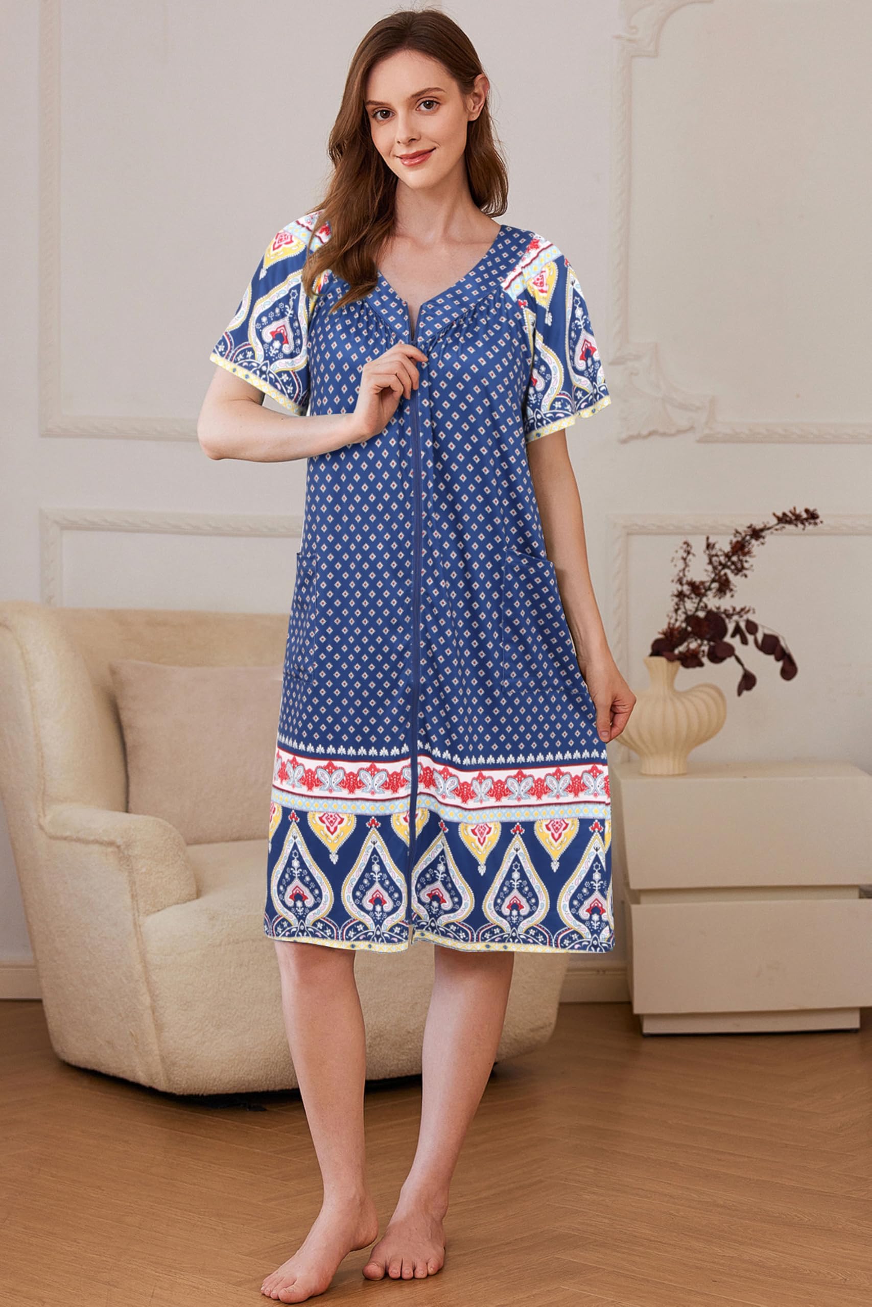 Foto 3 pulgar | Camisón Robe Ekouaer para Mujer Azul Marino - Venta Internacional