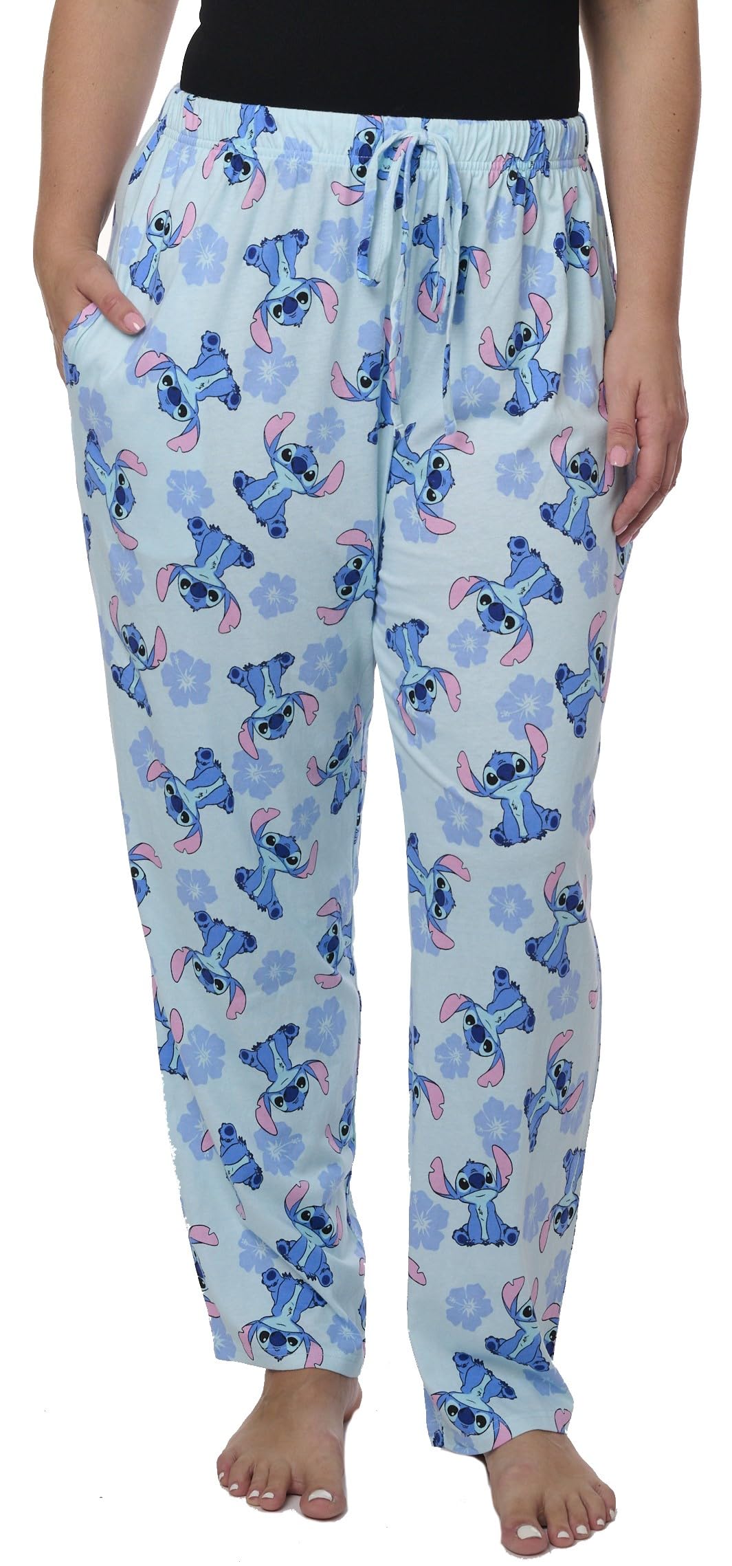 Foto 2 pulgar | Pantalones De Pijama Lounge Pants Disney Stitch Para Mujer, Talla L - Venta Internacional.