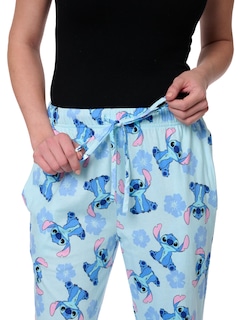 Foto 4 | Pantalones De Pijama Lounge Pants Disney Stitch Para Mujer, Talla L - Venta Internacional.