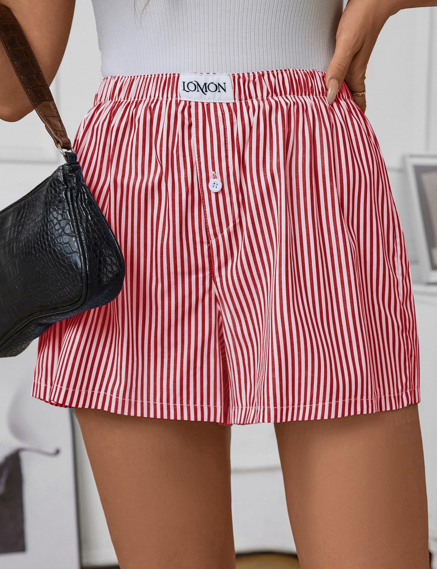 Foto 3 pulgar | Pantalones Cortos Tipo Bóxer Lomon Para Mujer, Estilo Pijama Casual De Verano - Venta Internacional.