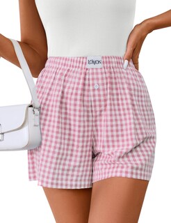 Foto 1 | Pantalones Cortos Tipo Bóxer Lomon Para Mujer, Casual, De Algodón, De Verano, Color Rosa - Venta Internacional.