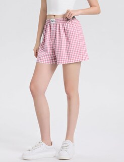 Foto 4 | Pantalones Cortos Tipo Bóxer Lomon Para Mujer, Casual, De Algodón, De Verano, Color Rosa - Venta Internacional.