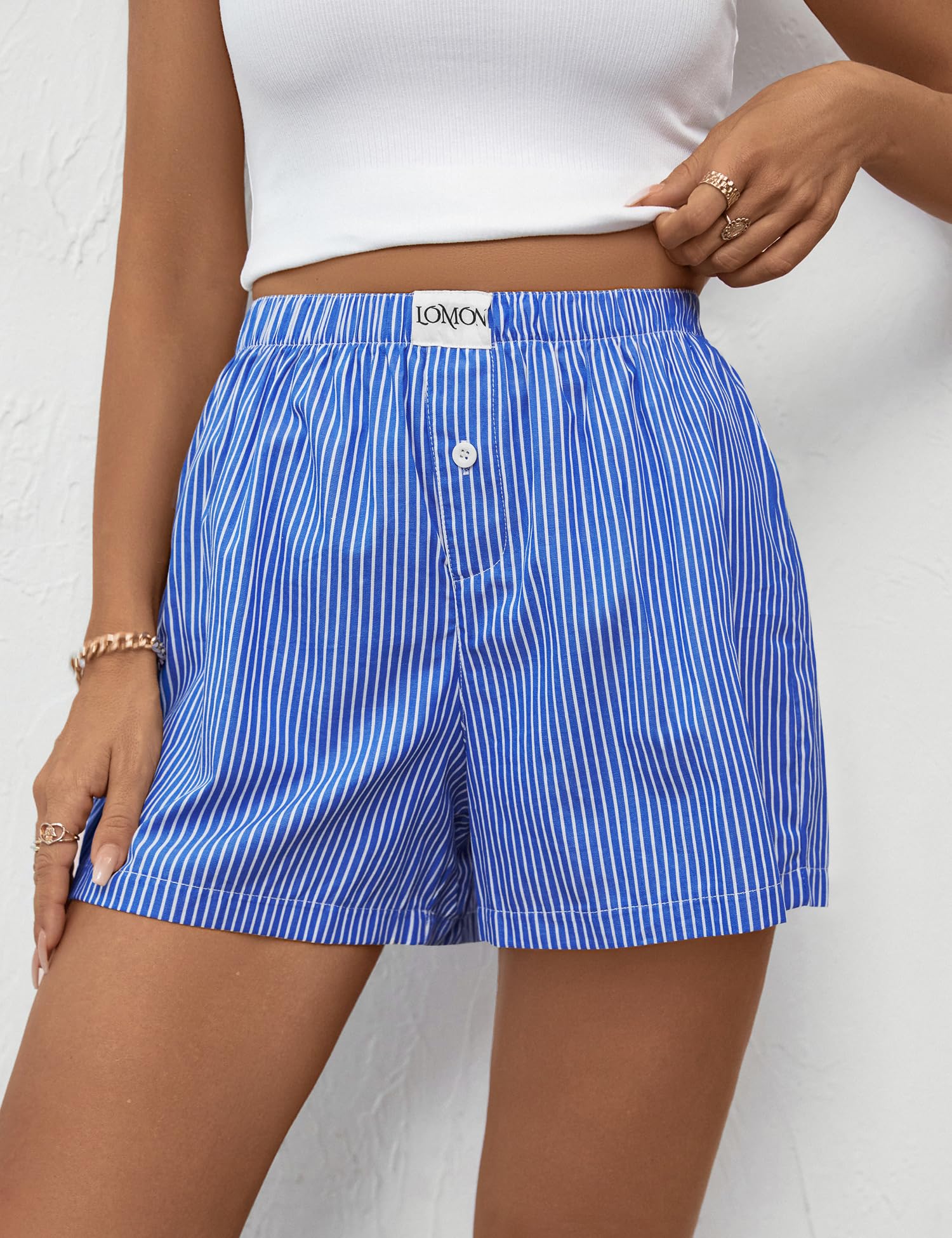 Foto 7 pulgar | Pantalones Cortos Tipo Bóxer Lomon Para Mujer, Casual, De Verano, Color Azul Oscuro, Talla L - Venta Internacional.