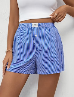 Foto 6 | Pantalones Cortos Tipo Bóxer Lomon Para Mujer, Casual, De Verano, Color Azul Oscuro, Talla L - Venta Internacional.