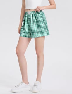 Foto 4 | Calzoncillos Tipo Bóxer Lomon Para Mujer, Casual, De Algodón, De Verano, A Cuadros Verdes - Venta Internacional.