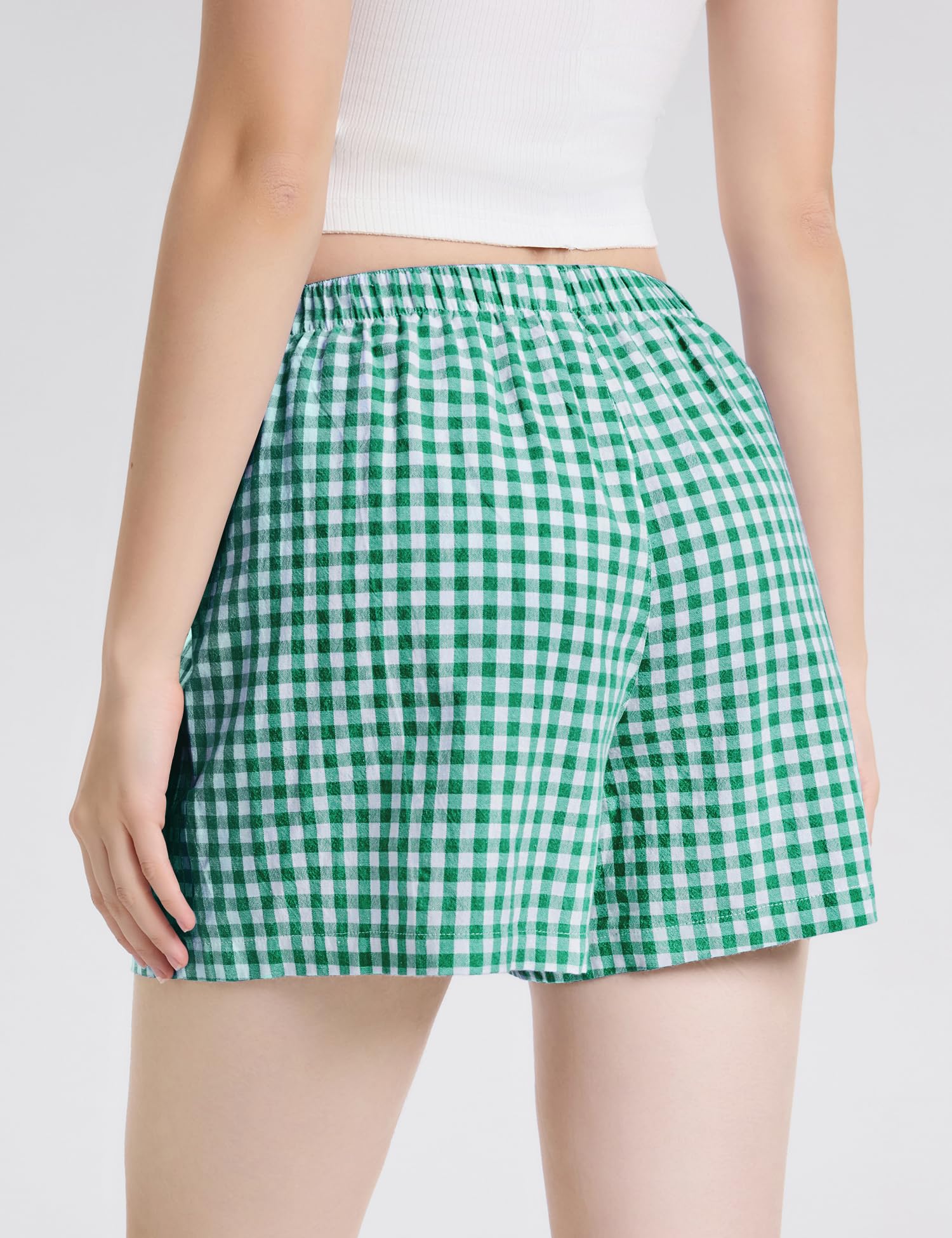Foto 6 pulgar | Calzoncillos Tipo Bóxer Lomon Para Mujer, Casual, De Algodón, De Verano, A Cuadros Verdes - Venta Internacional.