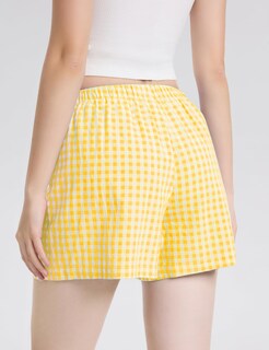 Foto 5 | Pantalones Cortos Tipo Bóxer Lomon Para Mujer, Casual, De Algodón, De Verano, Amarillo - Venta Internacional.