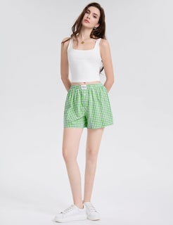 Foto 3 | Pijama Tipo Bóxer Lomon Para Mujer, Casual, De Verano, Verde Hierba - Venta Internacional.