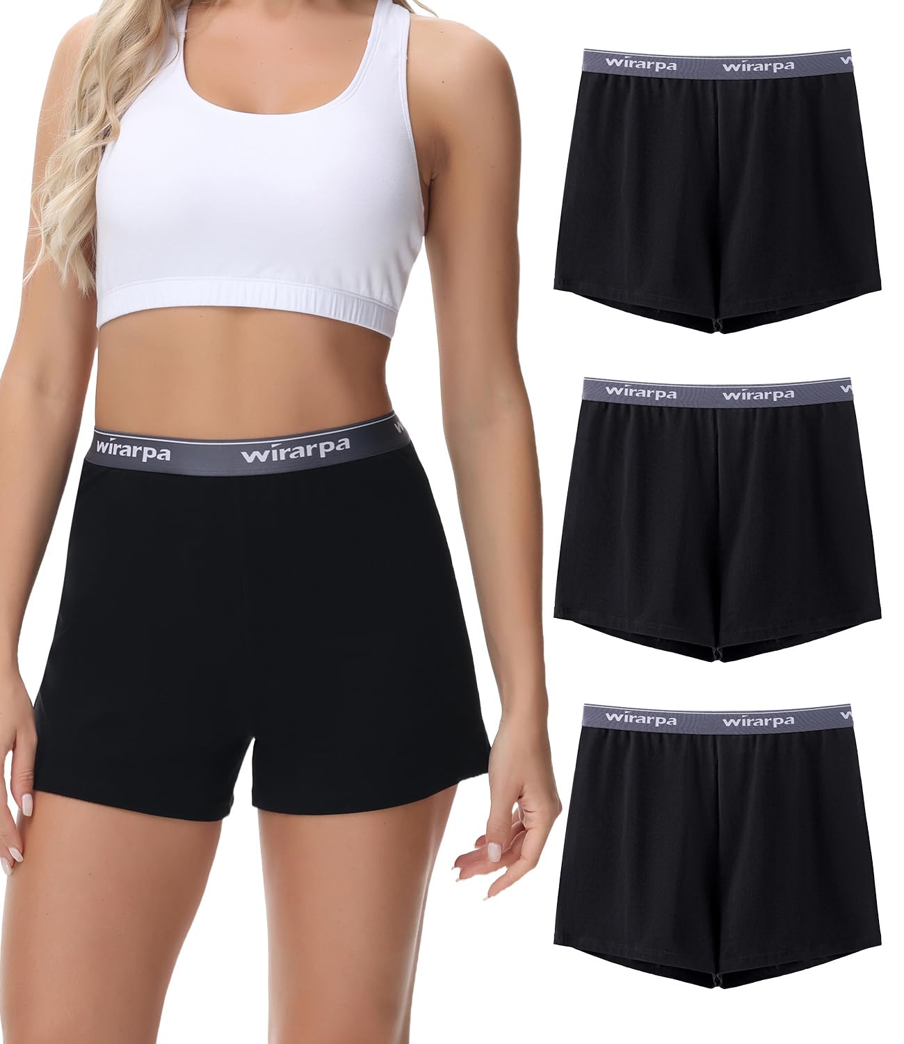 Foto 2 pulgar | Pantalones Cortos Para Dormir Wirarpa Comfywear De Algodón Negro Para Mujer - Venta Internacional.