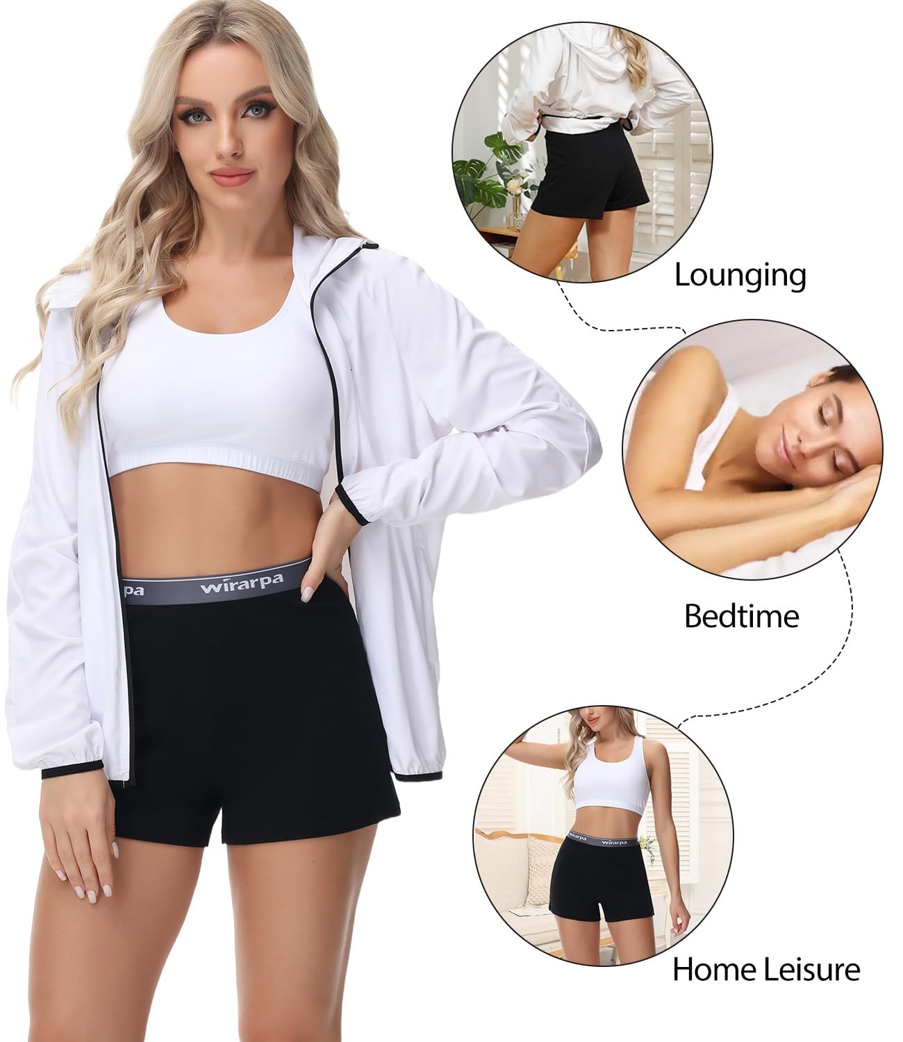 Foto 4 pulgar | Pantalones Cortos Para Dormir Wirarpa Comfywear De Algodón Negro Para Mujer - Venta Internacional.