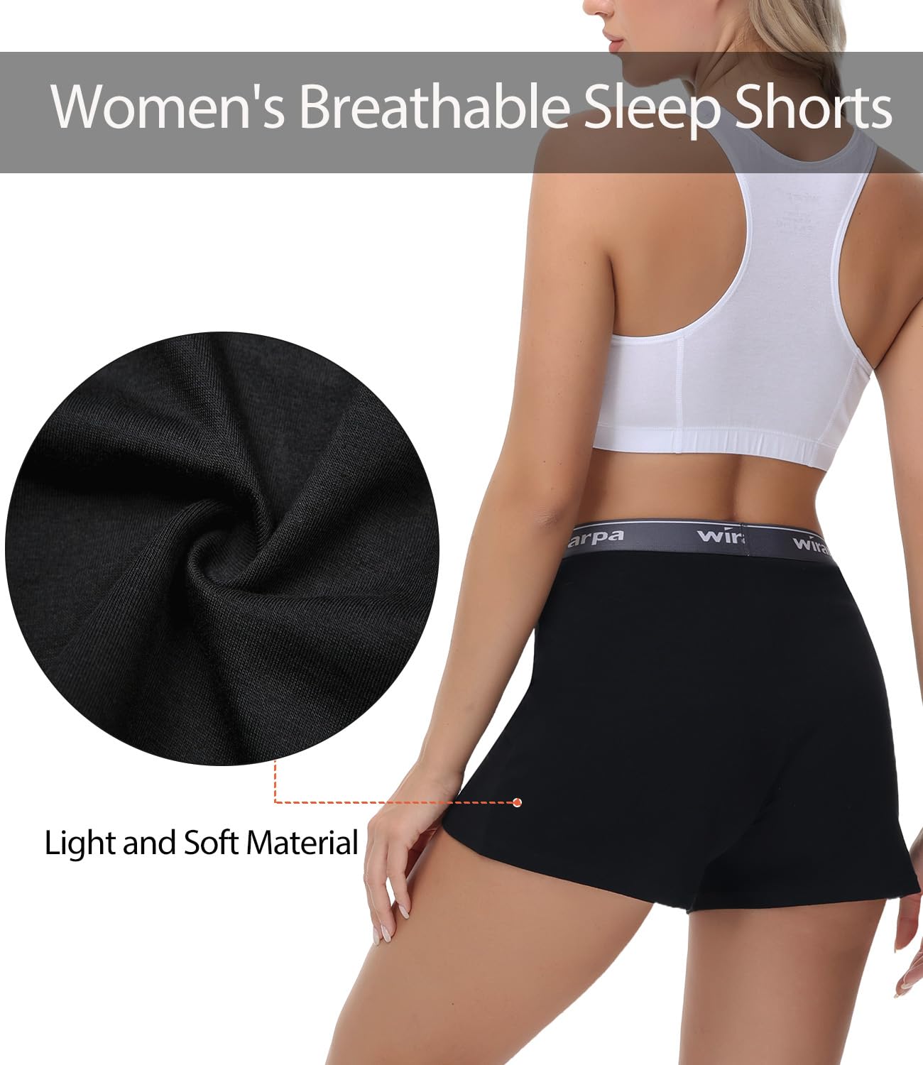 Foto 5 pulgar | Pantalones Cortos Para Dormir Wirarpa Comfywear De Algodón Negro Para Mujer - Venta Internacional.