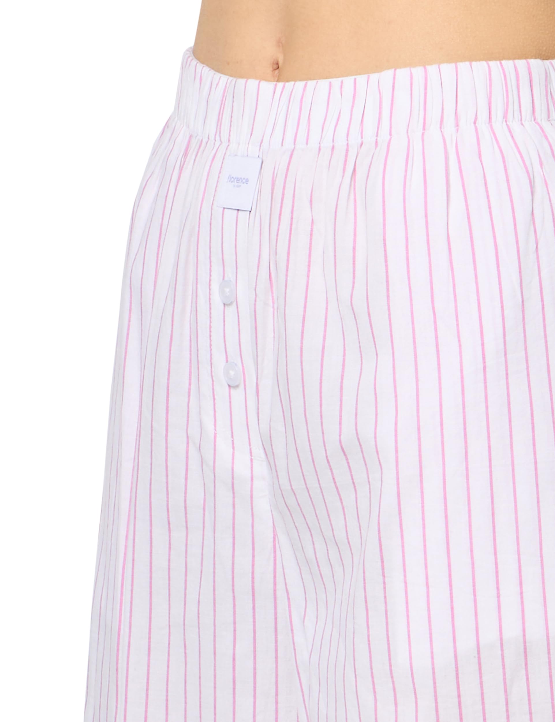 Foto 4 pulgar | Pantalón Para Dormir Florence By Mills Para Mujer, Blanco Y Rosa A Rayas - Venta Internacional.