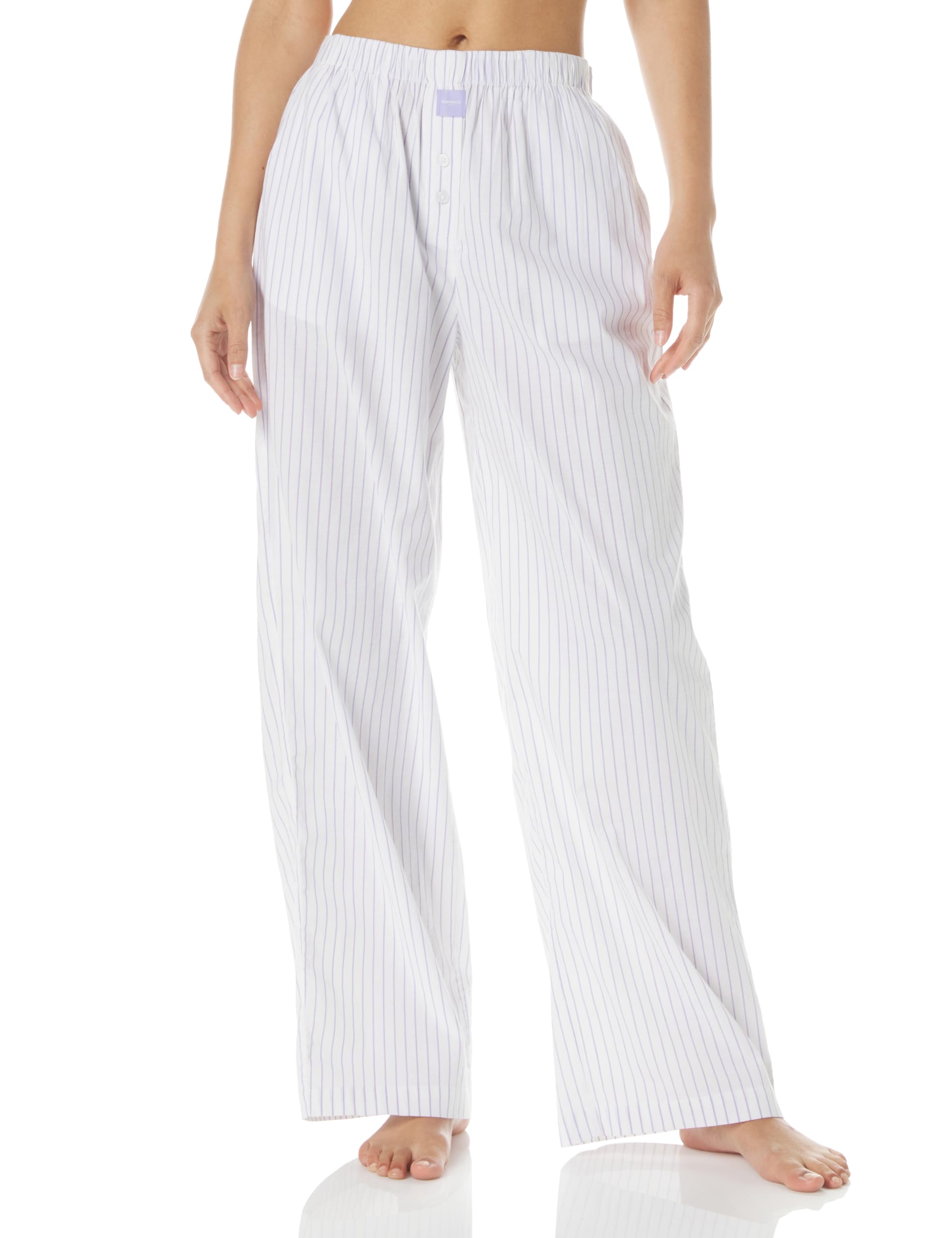 Foto 2 pulgar | Pantalones Para Dormir Florence By Mills Para Mujer, Color Blanco Lavanda A Rayas - Venta Internacional.