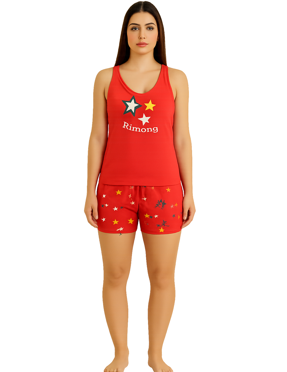 Foto 2 pulgar | Pijama para Mujer Set de Camiseta y Short Coral